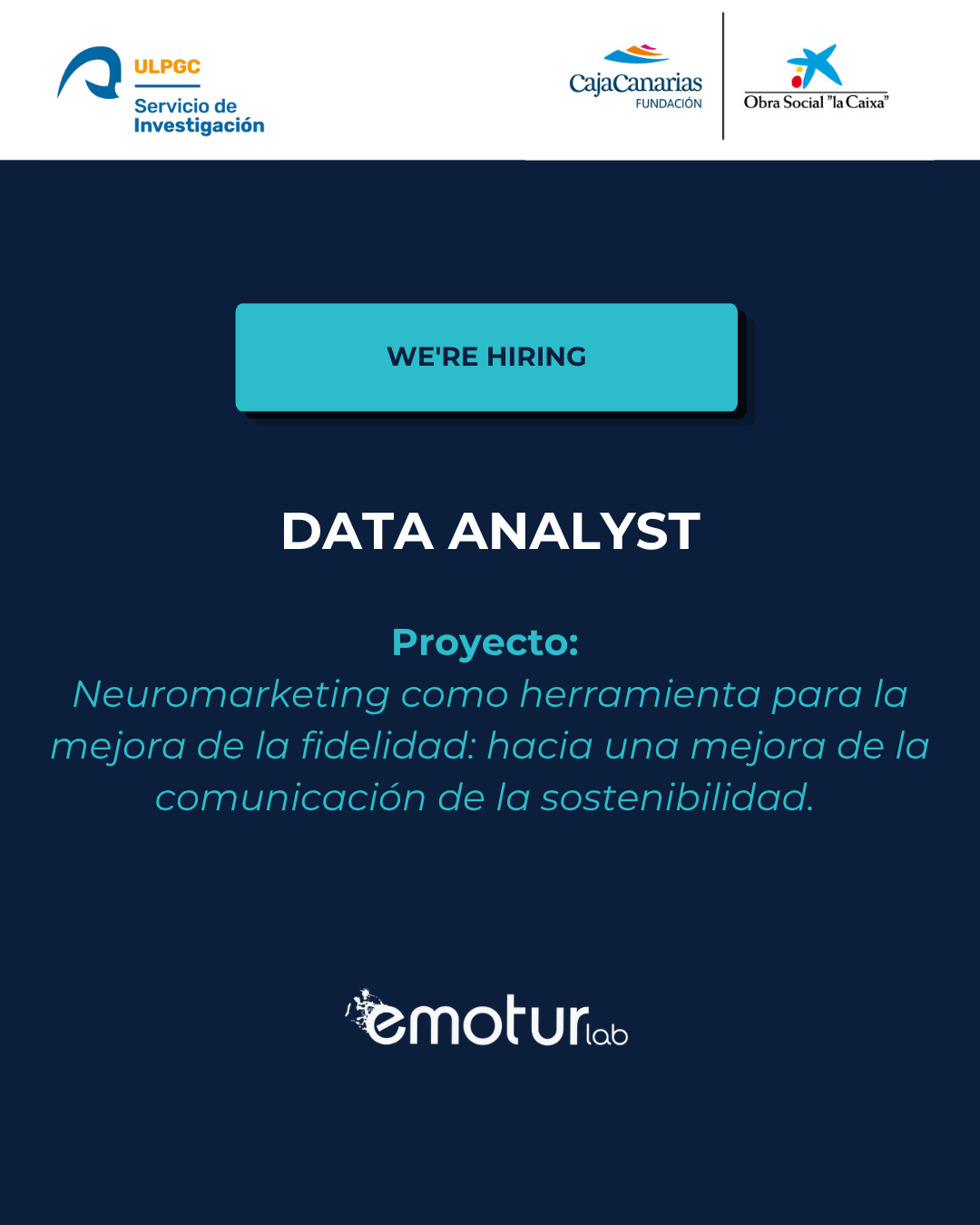 Emotur Lab abre una convocatoria para incorporar un/a Analista de Datos en un proyecto de investigación sobre neuromarketing y sostenibilidad turística